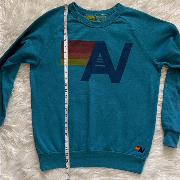 Aviator Nation Logo Crewneck Blue Sweatshirt Size S - Picture 7 of 7